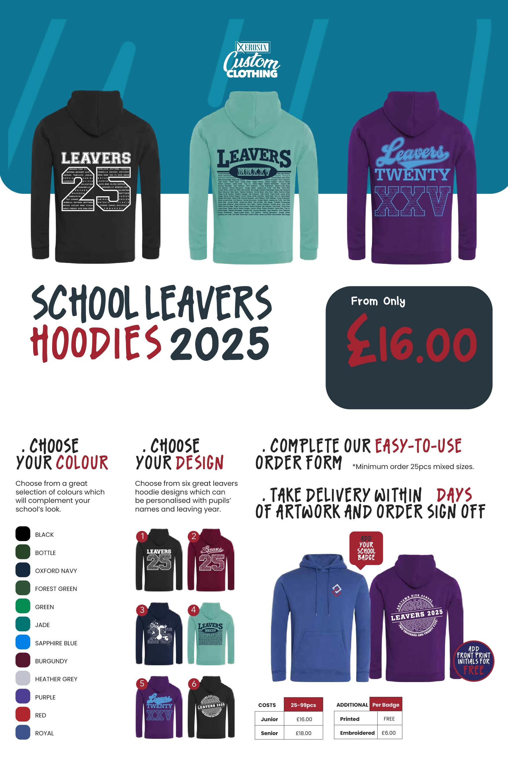 leavers-hoodies-2025-price-list