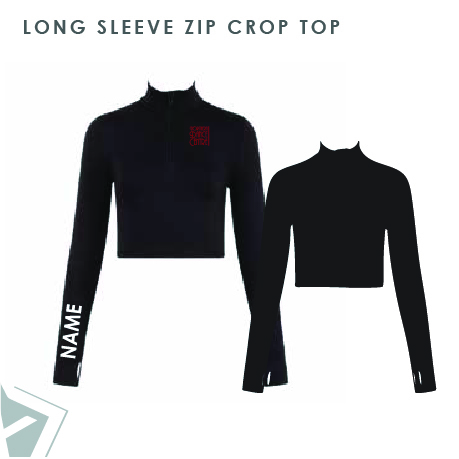 Northern Dance Centre Long Sleeve Zip Crop Top Kids