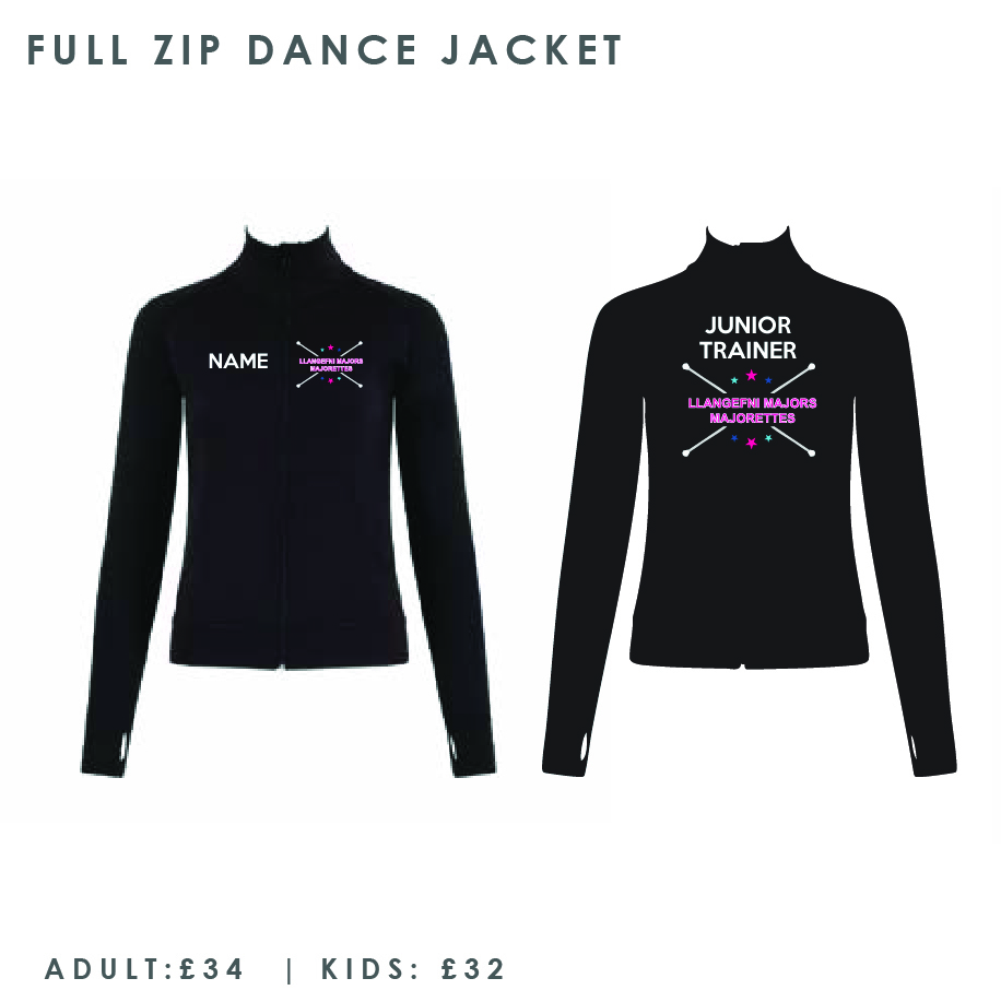 Llangefni Majors Majorettes Full Zip Dance Jacket Adults
