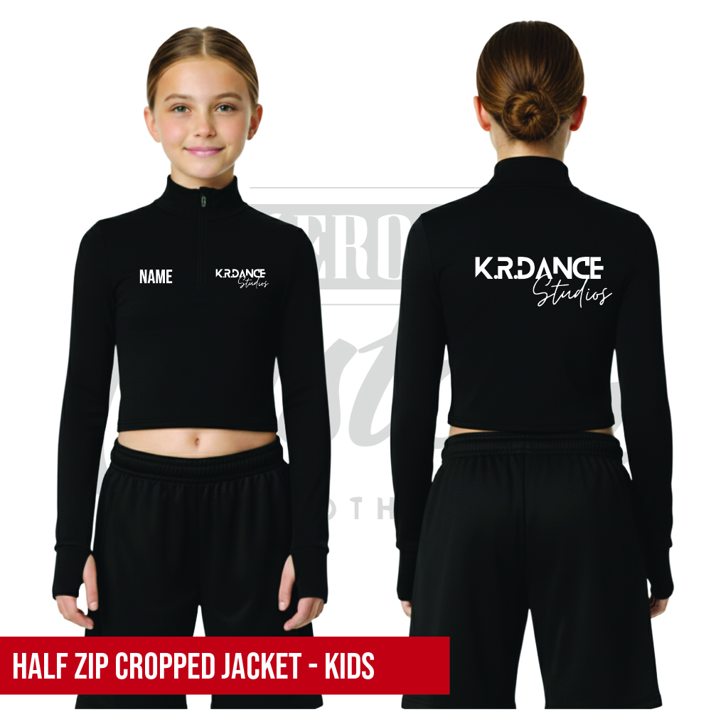 KR Dance Long Sleeve Zip Crop Top Kids