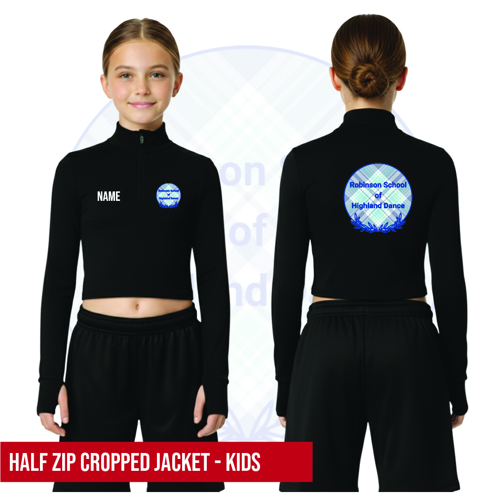 Robinson School of Highland Dance Long Sleeve Zip Crop Top Kids