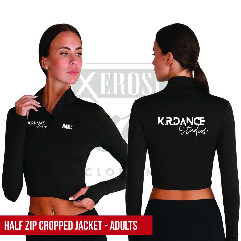 KR Dance Long Sleeve Zip Crop Top Adults