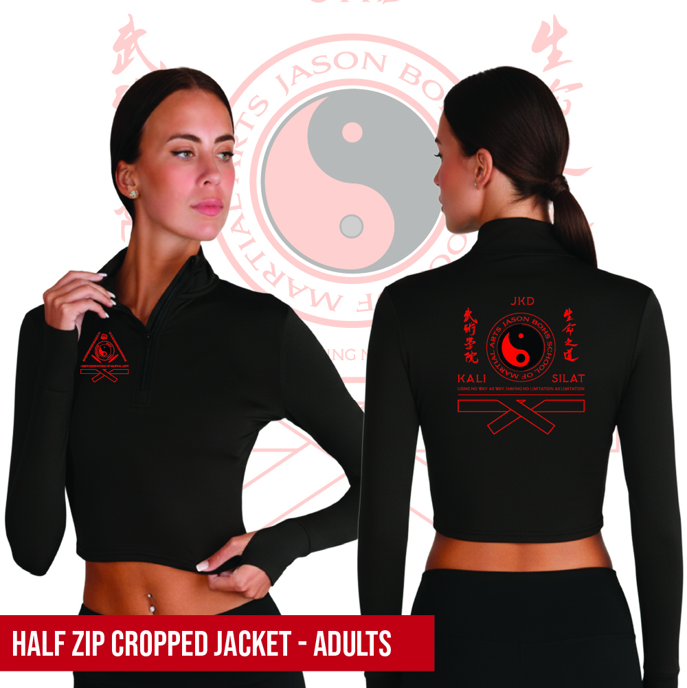 Jason Boh's School of Martial Arts Long Sleeve Zip Crop Top Adults