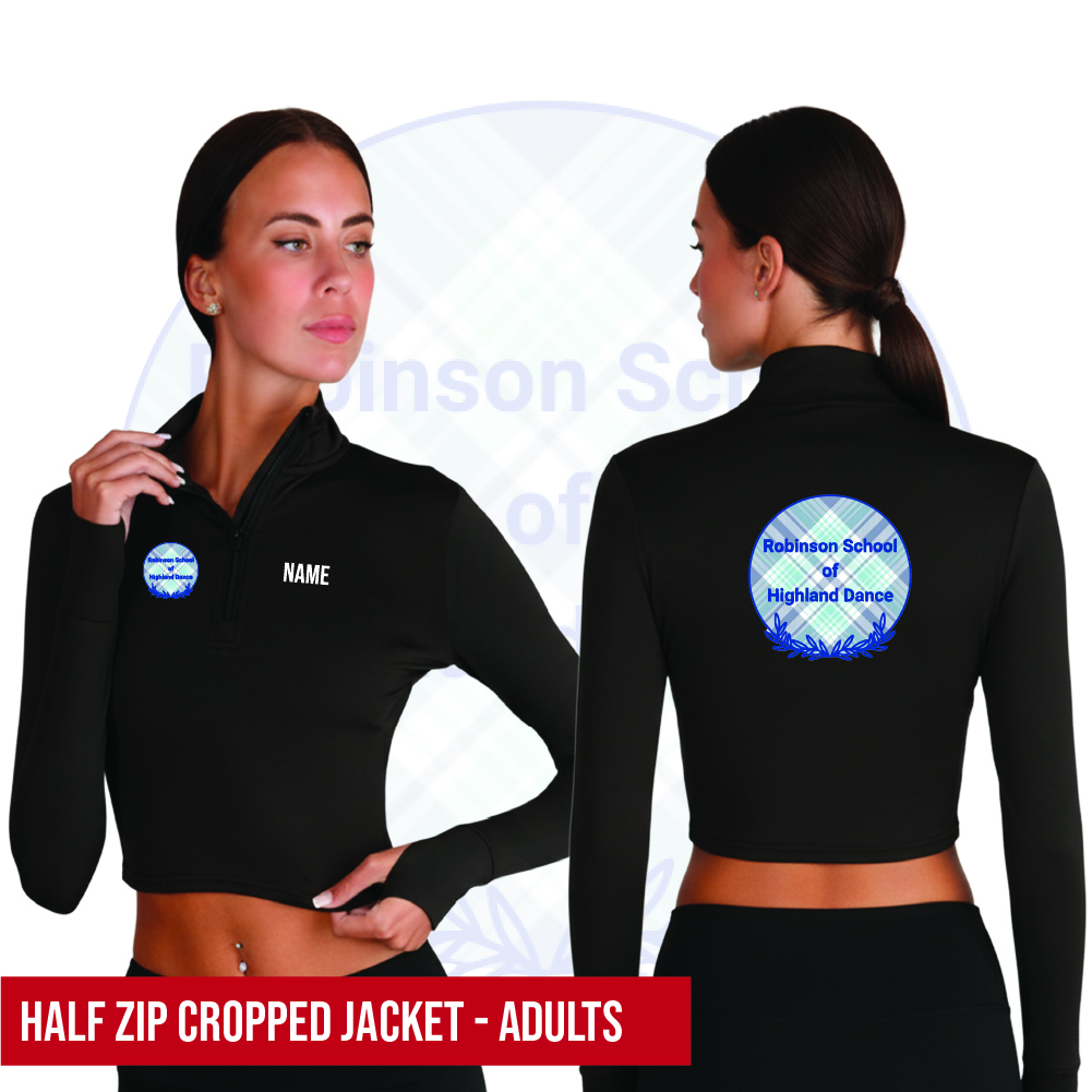 Robinson School of Highland Dance Long Sleeve Zip Crop Top Adults