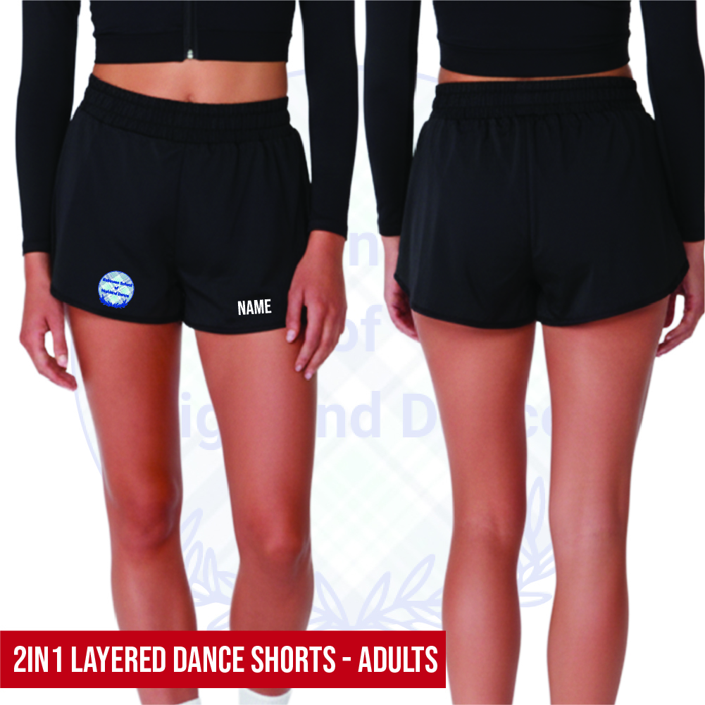 Robinson School of Highland Dance 2in1 Layered Dance Shorts Adults