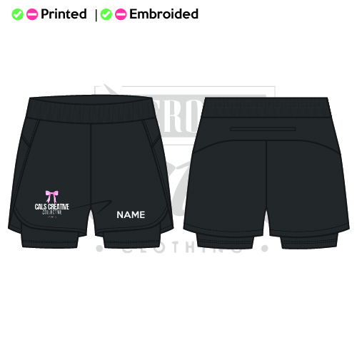 Cal's Creative Mini's Kids 2 in 1 Layered Dance Shorts