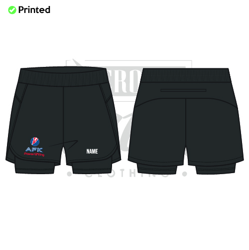AFK Powerlifting  Adults 2 in 1 Layered Dance Shorts