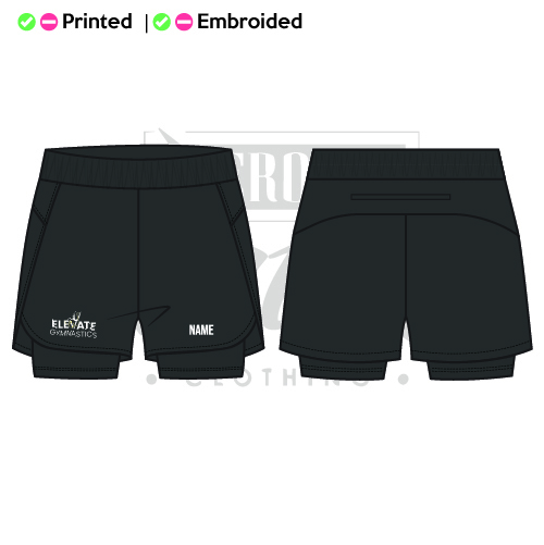 Elevate Gymnastics Kids 2 in 1 Layered Dance Shorts
