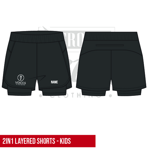 The Voices Group Kids 2 in 1 Layered Dance Shorts