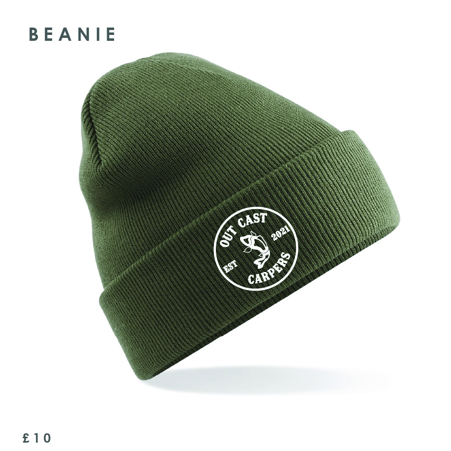 Out Cast Carpers Beanie Olive Green