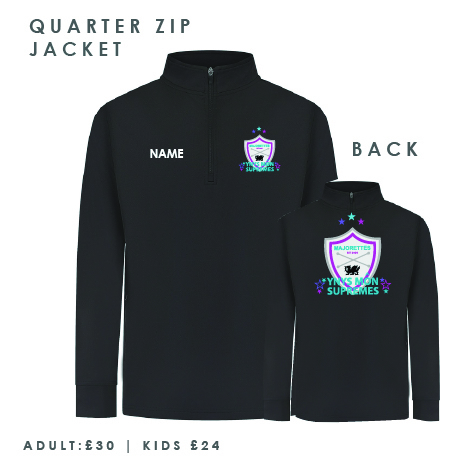 Ynys Mon Supremes Majorettes Half Zip Track Top Adults