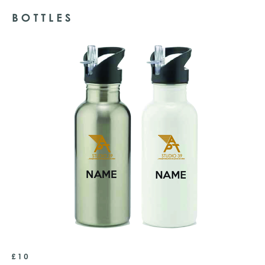 APT Studio 39 Stainless Steel Water Bottle With Straw 600ml