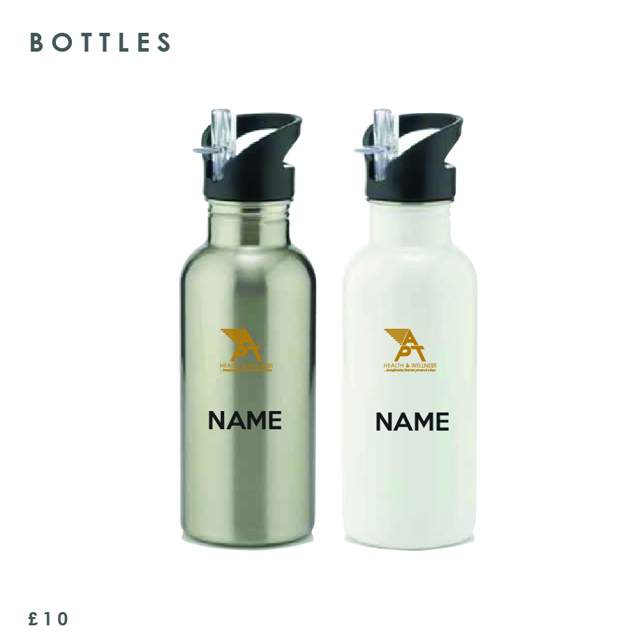 Advance Personal Training Stainless Steel Water Bottle With Straw 600ml