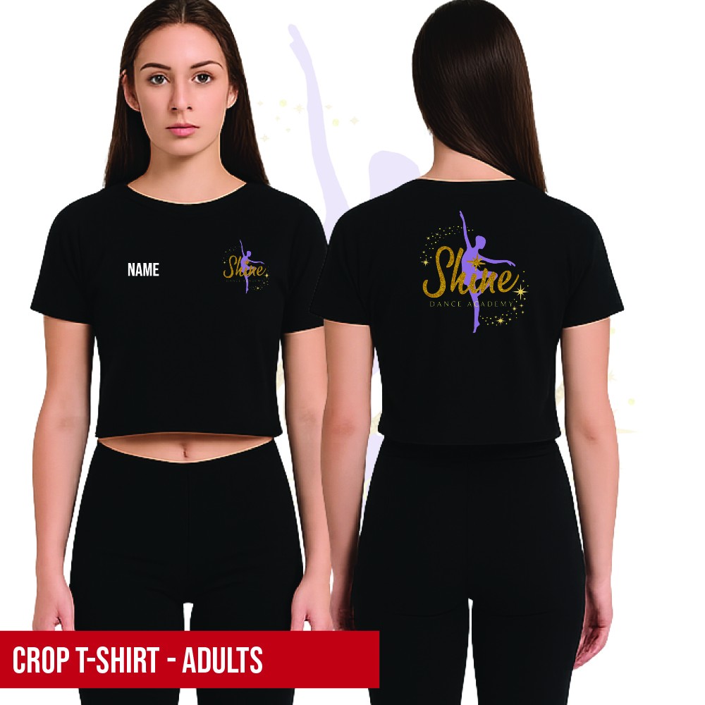 Shine Dance Academy Cropped T-Shirt Adults 