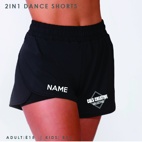 Cal's Creative Collection 2in1 Layered Dance Shorts Kids