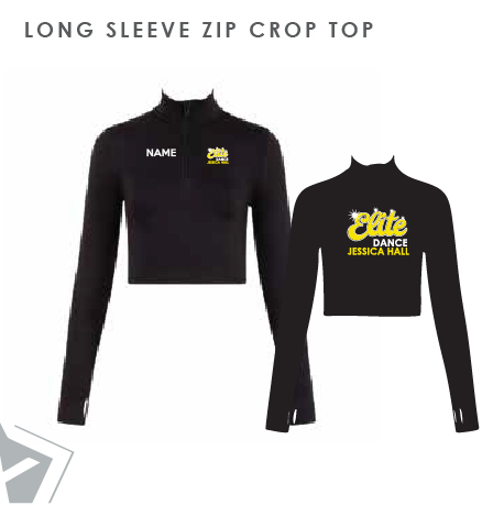 Elite Dance Long Sleeve Zip Crop Top Kids
