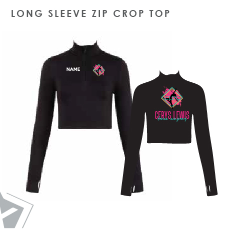 Cerys Lewis Long Sleeve Zip Crop Top Kids