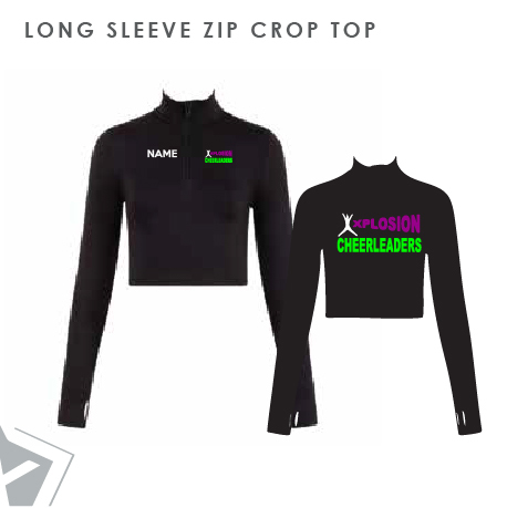 Xplosion Long Sleeve Zip Crop Top Kids