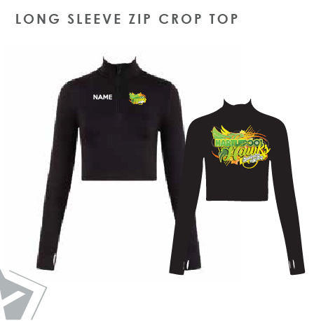 Hawks Long Sleeve Zip Crop Top Kids
