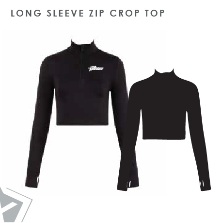 Starr Dance Academy Long Sleeve Zip Crop Top Kids