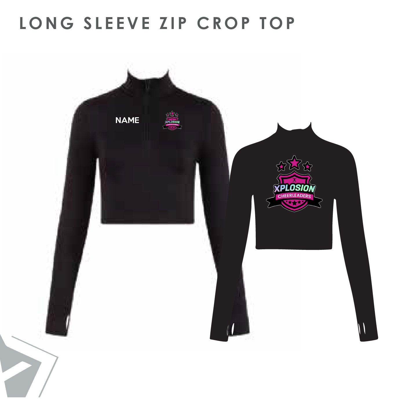 Xplosion Long Sleeve Zip Crop Top Kids