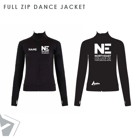 NE College of Performing Arts Full Zip Dance Jacket Adults  