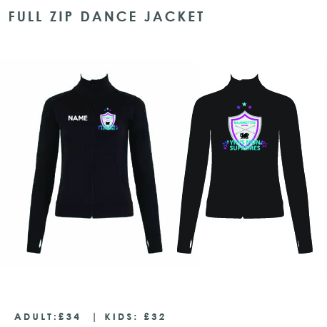 Ynys Mon Supremes Majorettes Full Zip Dance Jacket Adults