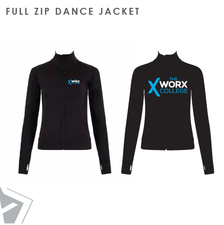 The Worx College Full Zip Dance Jacket Adults  