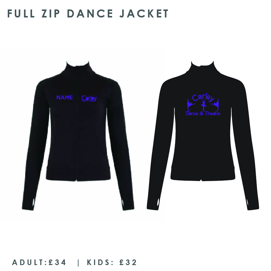 Carley Dance Full Zip Dance Jacket Adults