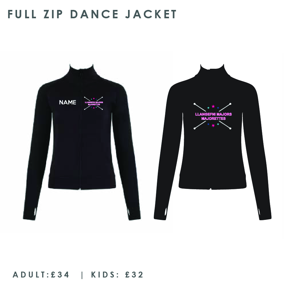 Llangefni Majors Majorettes Full Zip Dance Jacket Adults