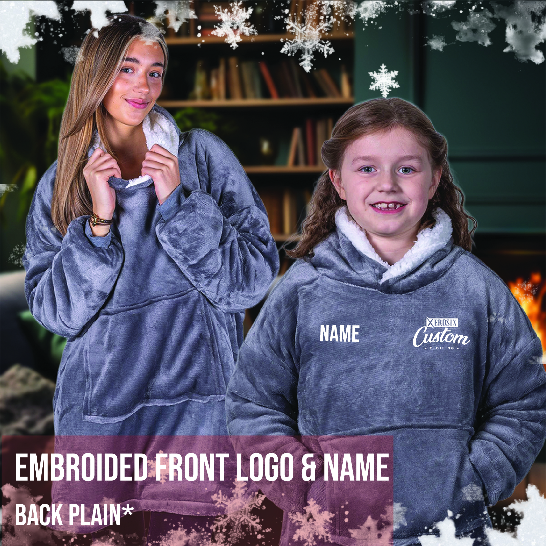 Christmas Club Shop Embroided Oodie Style Sherpa Hoodie Adults