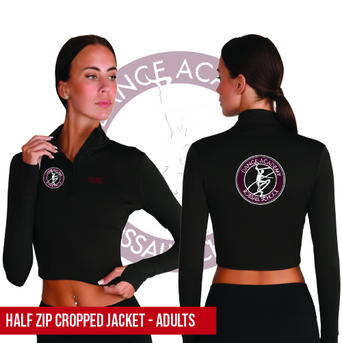 Rossall School of Dance Long Sleeve Zip Crop Top Adults