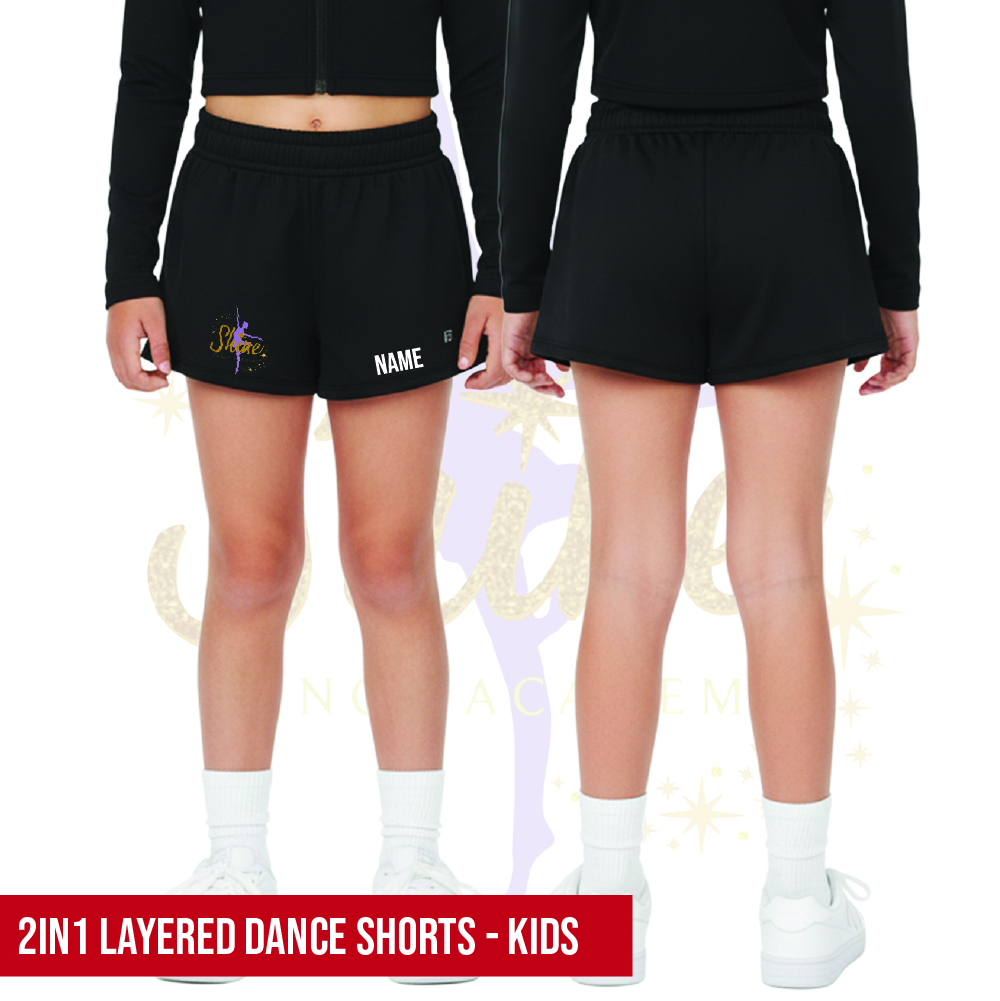 Shine Dance Academy 2in1 Layered Dance Shorts Kids