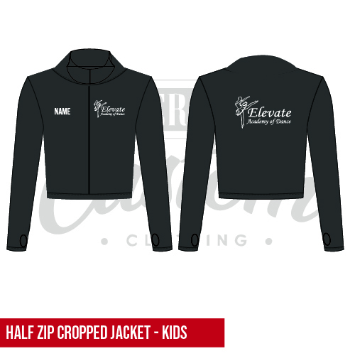 Elevate Academy of Dance Kids Long Sleeve Zip Crop Top