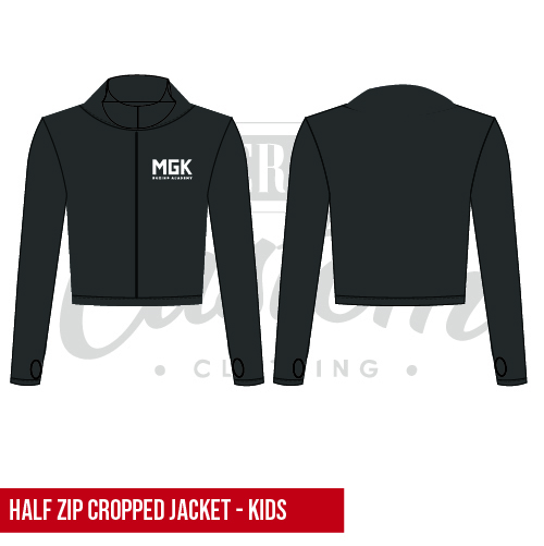 MGK Boxing Academy Kids Long Sleeve Zip Crop Top