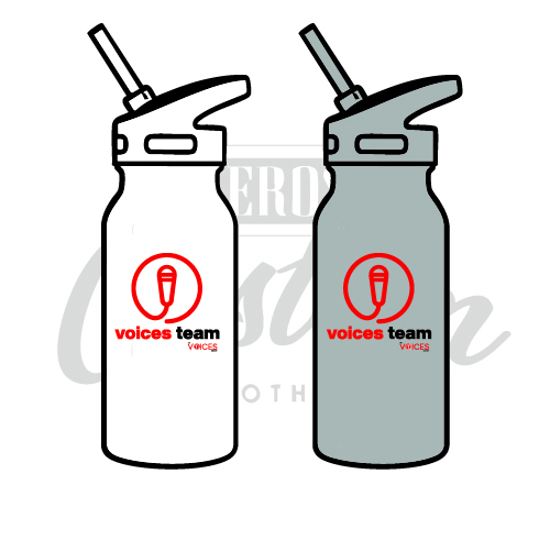 The Voices Group Team Stainless Steel Water Bottle With Straw 600ml