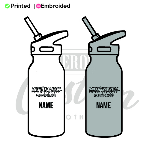Misfit barbell strength  Stainless Steel Water Bottle With Straw 600ml