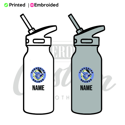 Yorkshire Sharks Dragonboat Club Stainless Steel Water Bottle With Straw 600ml
