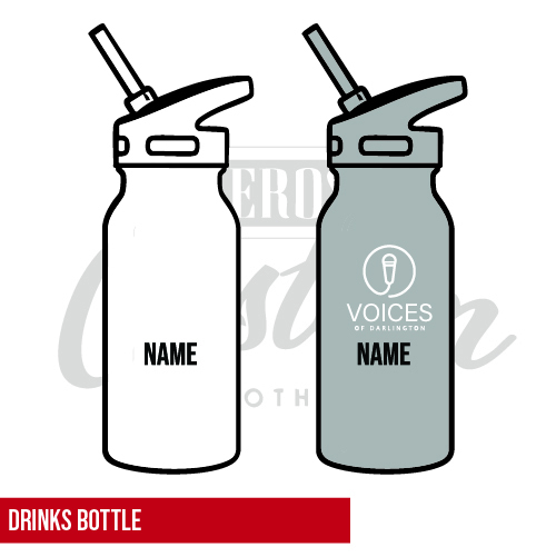 The Voices Group Stainless Steel Water Bottle With Straw 600ml