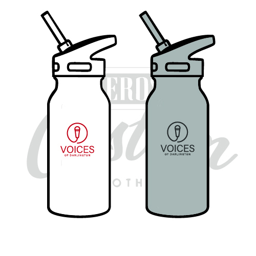 Voices of Darlington Stainless Steel Water Bottle With Straw 600ml