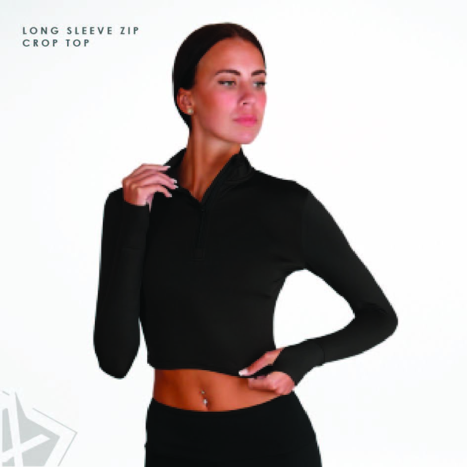 CPS Long Sleeve Zip Crop Top Kids