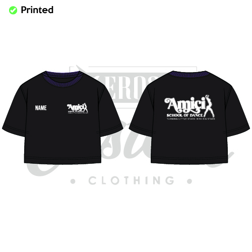 Amici School Of Dance Adult Cropped Boxy T-Shirt