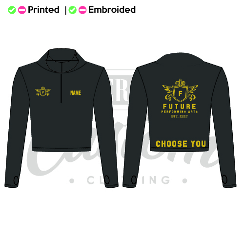 Future Performing Arts Adults Long Sleeve Zip Crop Top