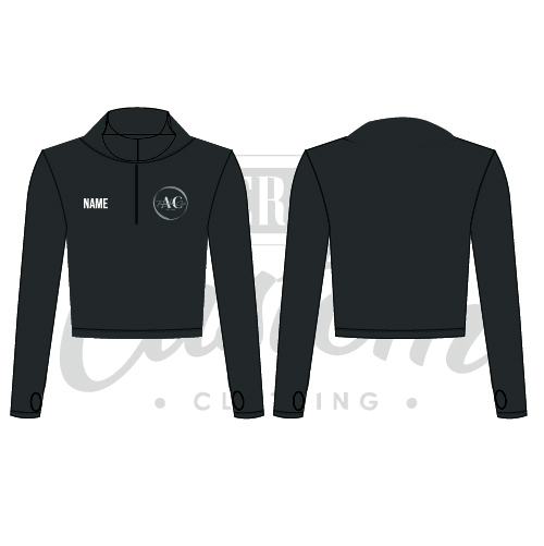 AcroClub Adults Long Sleeve Zip Crop Top