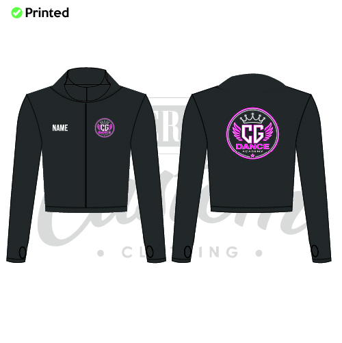 CG DANCE ACADEMY Adults Long Sleeve Full Zip Crop Jacket