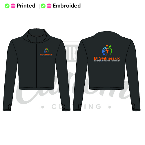 BtsFitness.uk Adults Full Zip Crop Jacket