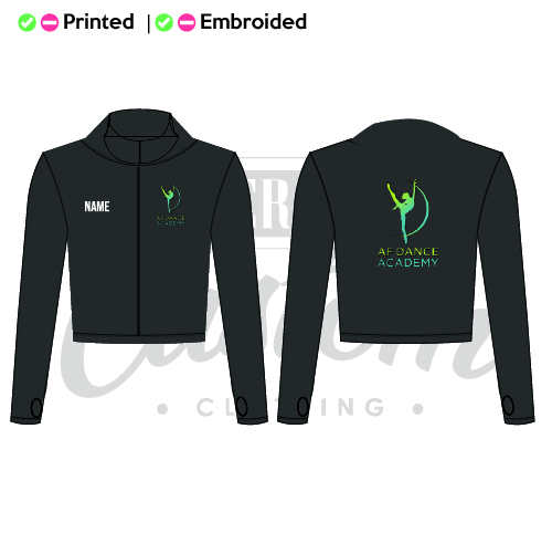 AF Dance Academy Long Sleeve Full Zip Crop Jacket Adults