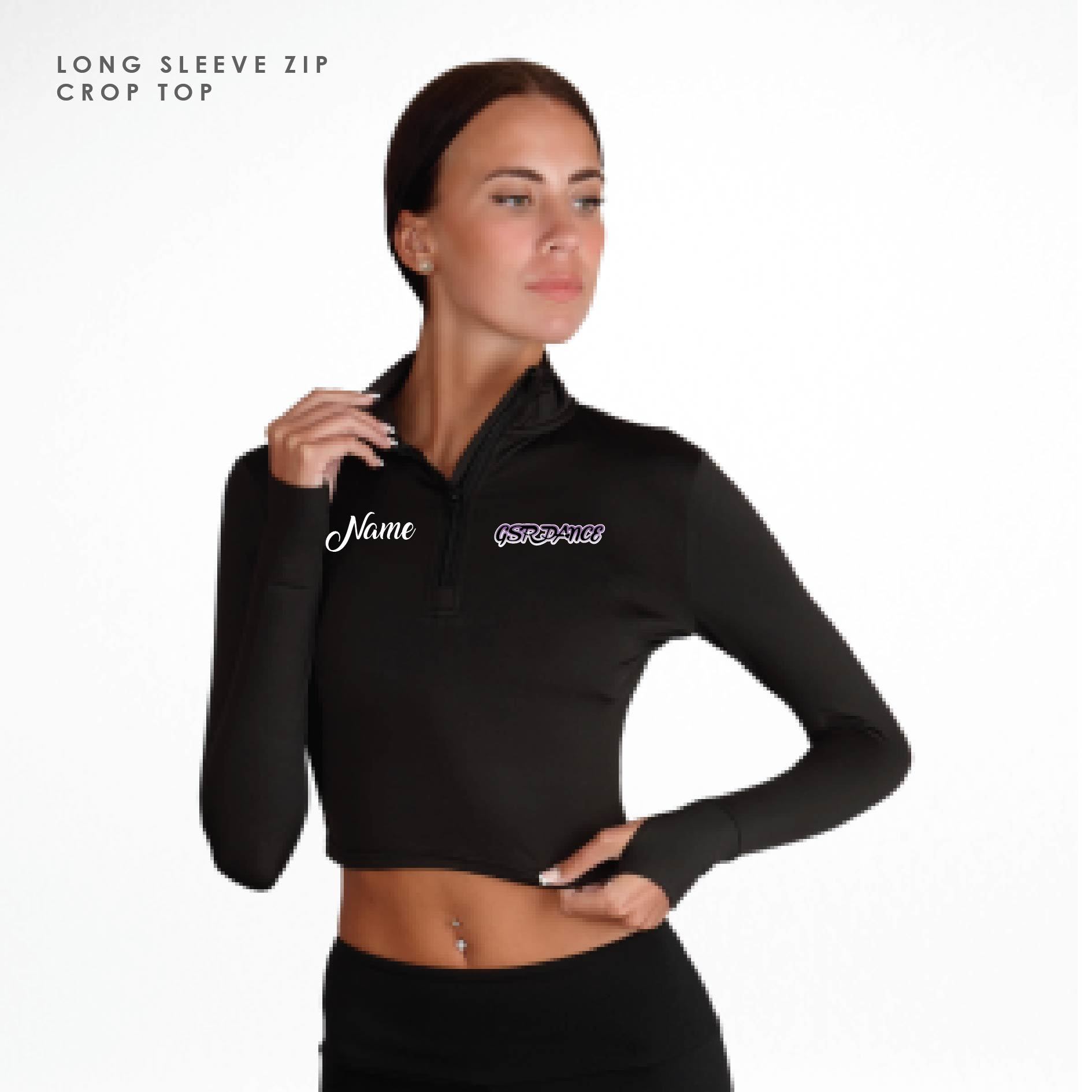 GSR Dance Long Sleeve Zip Crop Top Kids