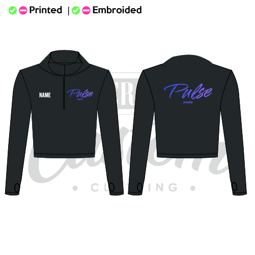 Pulse Dance  Adults Long Sleeve Zip Crop Top