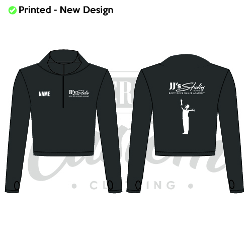 JJ’s Studios - BRDA Adults Long Sleeve Half Zip Crop Top